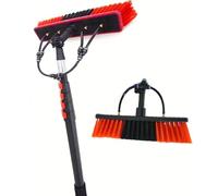 Spazzola ad Acqua con Asta telescopica, Kit per Asta ad Acqua Regolabile, Asta telescopica Estensibile, per Pannelli solari montati sul Tetto 18FT【5.4m】