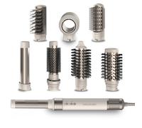 Cecotec Spazzola Ad Aria Calda Ceramiccare Airglam Champagne. 1400 W, Multifunzione 8 In 1, Ricciolo, Pettine, Asciuga ed Elimina L'Effetto Crespo, 3 Velocità, 3 Temperature, Rivestimento Ceramico.