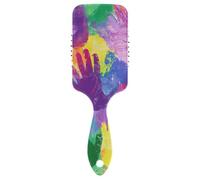 Spazzola amichevole di colore dell'arcobaleno per l'asciugatura del cuoio capelluto massaggiatore spazzola per diradamento dei capelli con manico ergonomico cepillo para cabello de mujer