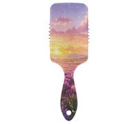 Spazzola antistatica da giardino con fiori di lavanda viola per donne a capelli lunghi Progettato massaggio del cuoio capelluto per capelli corti con manico ergonomico cepillo para cabello