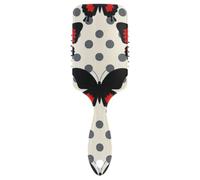Spazzola antistatica per capelli a pois Animal Red Black Butterfly per capelli spessi Progettato massaggio del cuoio capelluto per capelli ricci con manico ergonomico cepillo para cabello
