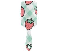 Spazzola antistatica per capelli verde Plaid Fragola per la crescita dei capelli Spazzola da massaggio progettata per capelli bagnati con manico ergonomico cepillos para cabello