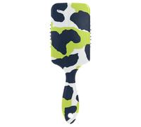 Spazzola antistatica per la crescita dei capelli con stampa leopardata verde lime e blu navy Progettato massaggiatore per capelli sottili con manico ergonomico cepillo para cabello