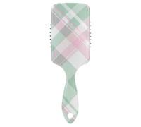 Spazzola antistatica plaid verde menta e rosa per capelli fini Progettato spazzola massaggiatore cuoio capelluto per la crescita dei capelli con manico ergonomico cepillo para peinar