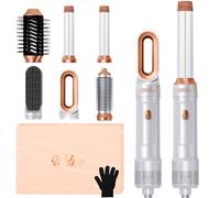 Spazzola Asciugacapelli & Airstyler 6 in 1, Phon Capelli con Hair Dryer, Airflow Arricciacapelli Automatico, Thermal Brush, Spazzola Lisciante, Spazzola ad Aria Calda, Regali Set per Donne - Bianco