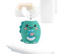 Spazzola automatica per bambini a forma di U, design dinosauro dei cartoni animati, a batteria, per bambini, viaggi, allenamento, all'aperto, campeggio, aeroporto, hotel