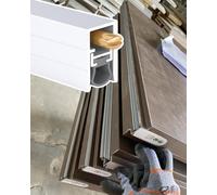 Spazzola Automatica per Porte Kit di Guarnizione Acustica a Scomparsa | Paraspifferi a Incasso per La Parte Inferiore Della Porta (76 82 91 102 122 128 cm), Guarnizione Fonoisolante(55cm(21.6in))