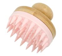 Spazzola Bambù Shampoo Massaggiante in per Cuoio Capelluto | Rimuove Cellule Morte, Massaggia Cuoio Capelluto, Protegge la Pelle, Colore Rosa per Uso Domestico