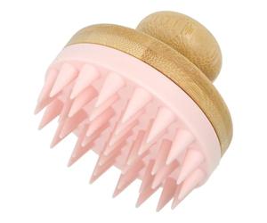 Spazzola Bambù Shampoo Massaggiante in per Cuoio Capelluto | Rimuove Cellule Morte, Massaggia Cuoio Capelluto, Protegge la Pelle, Colore Rosa per Uso Domestico