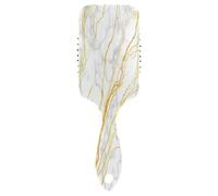 Spazzola bianca del cuscino d'aria delle vene dorate di struttura di marmo, pettine districante, spazzola per capelli antistatica, spazzola moderna dei capelli