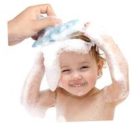 Spazzola Blu Rotonda per in Bambini Silicone da Bagno Neonati | Viaggio, Leggera e Compatta, Funzione Massaggio, Pulizia Profonda del Cuoio Capelluto