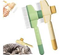 Spazzola Cane, Anti-Setole Morte, Cattura Peli Attivi Pet, Rimuove Fino al 95% Dei Capelli Morti, Governare Morbido ed Efficace Per Tutti I Tipi Di Pelatura (Verde+Giallo)