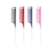 Spazzola Capelli Pettine A Coda Con Punta In Acciaio Da 4 Pezzi, Strumento For Lo Styling Dei Capelli Portatile Unisex For Uomini E Donne, Essenziale For La Casa, Il Salone L'uso In Spa Di Bellezza