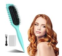 Spazzola Capelli Ricci, Spazzola for Arricciature Bounce con Strumenti di Pulizia Spazzola Styling Capelli Ricci Curly Hair Brush Curl Define Styling Brush per Districare e Modellare per Donna Verde