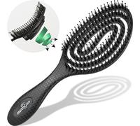 Spazzola Capelli Setole Cinghiale - Districante professionale con doppia molla a spirale, ideale per ogni chioma. Naturale, garantisce una cura delicata e risultati perfetti