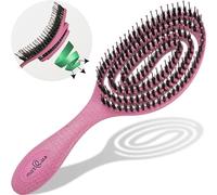 Spazzola Capelli Setole Cinghiale - Districante professionale con doppia molla a spirale, ideale per ogni chioma. Naturale, garantisce una cura delicata e risultati perfetti