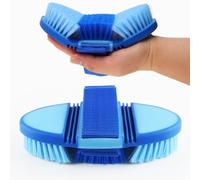 Spazzola Cavallo, Hillylolly Spazzola per Cavalli Morbida,Spazzole per Toelettatura Cavalli, Pulire i Cavalli, Flessibile ed Ergonomica, per la Pulizia dei Peli di Animali Domestici (Blu)