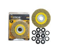 SPAZZOLA CIRCOLARE DISCO FILI ACCIAIO 150 MM 6'' PER SMERIGLIATRICE MOLA DA BANC