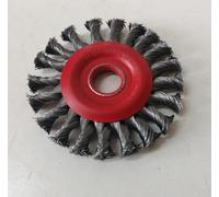 Spazzola circolare in acciaio a mazzetti ritorti Ø 110 mm foro 22 mm.