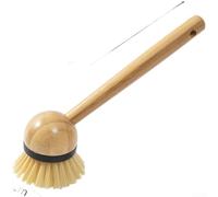 Spazzola con manico in legno con setole in PET dense per una pulizia efficiente di pentole, piatti e superfici del lavandino (9915 nero)