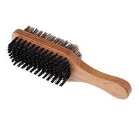 Spazzola con setole, Spazzola per capelli dura e morbida Styling barba da uomo per capelli con setole per il viso a doppia faccia Spazzole per baffi maschili Manico in legno Scrub per capell