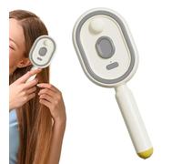 Spazzola con spray d'acqua per capelli, pettine massaggiante elettrico con luce rossa e aria, per donne, ragazze, acconciatura, districante, brillante, (beige)