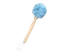 Spazzola corpo doccia con luffa e manico lungo curvo per esfoliare i piedi posteriori e le aree difficili da raggiungere (blu)