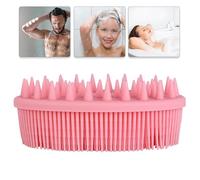 Spazzola da Bagno 2 Pezzi in Silicone per Massaggio Delicato Rosa | Uso Sotto la Doccia e Viaggio, Design Semplice a Punta, per Pelle Pulita e Rilassata
