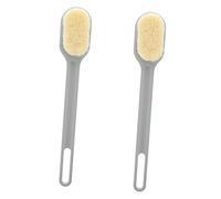 Spazzola da Bagno a Manico lungo Plastica e Nylon 2 Pezzi | Set Doppio, Uso Domestico Tutto L'anno, Pulizia Delicata e Massaggio per Schiena e Corpo