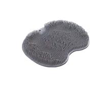 Spazzola da bagno a parete e scrubber | Lavatrice senza mani con cuscinetto in silicone esfoliante e coppe resistenti per la pulizia delle scarpe - Uomini e donne (grigio)