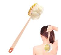 Spazzola da bagno con manico lungo 2 in 1, double face, spazzola esfoliante per il corpo con setole morbide, cuscinetto in luffa per schiena, gambe, braccia, per pulizia profonda, cura della pelle