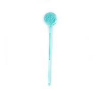 Spazzola da bagno con manico lungo in silicone 2 pezzi esfoliante for su due lati Scrub for il corpo Spazzole for massaggio alla schiena Accessori for per Donna Uomo