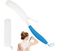 Spazzola da bagno con manico lungo, spazzola antiscivolo per vasca da bagno con manico curvo, per doccia, facile da raggiungere per anziani, adatto per anziani/incinte, bagno e doccia