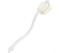Spazzola da bagno esfoliante a due lati con setole morbide per il rinnovamento della pelle e setole rigide per una pulizia accurata (bianco trasparente)