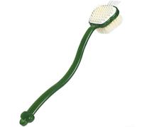 Spazzola da bagno esfoliante a due lati con setole morbide per il rinnovamento della pelle e setole rigide per una pulizia accurata (verde trasparente)
