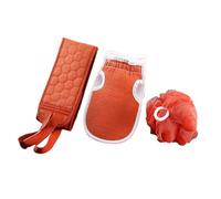 Spazzola da bagno extra lunga a doppia faccia, spugna da bagno in luffa, scrub for la pelle del corpo, pulizia profonda, set di spugne esfolianti for la schiena for la doccia,(Orange)