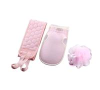 Spazzola da bagno extra lunga a doppia faccia, spugna da bagno in luffa, scrub for la pelle del corpo, pulizia profonda, set di spugne esfolianti for la schiena for la doccia,(Pink)
