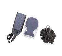 Spazzola da bagno extra lunga a doppia faccia, spugna da bagno in luffa, scrub for la pelle del corpo, pulizia profonda, set di spugne esfolianti for la schiena for la doccia,(Gray)