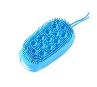 Spazzola da bagno in silicone 2 in 1 - Scrubber per riporre il sapone, cuoio capelluto e corpo(Blue 2pc)