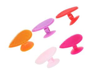 Spazzola da Bagno in Silicone a Cuore, Set 5 Pezzi per Bebè | Lavaggio Viso e Massaggio, Asciugatura Rapida, Uso Manuale Doppia Faccia, Adatta al Cuoio Capelluto