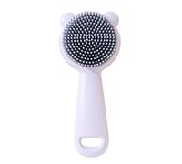 Spazzola da bagno in silicone a forma di orso, spazzola per la pulizia del bambino, manico antiscivolo, adatta per l'igiene quotidiana e strumento di pulizia efficace da viaggio