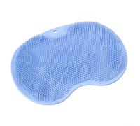 Spazzola da bagno in silicone con setole morbide con manico esteso per la pulizia della schiena e dei piedi, favorisce una pelle sana attraverso un'esfoliazione delicata e un massaggio (blu)