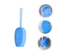 Spazzola da Bagno in Silicone e Spugna Blu per Schiuma e Massaggio | 1 Pezzo, Uso nella Vasca, Aiuta a Rimuovere Cellule Morte e Dare Sollievo Dopo la Giornata