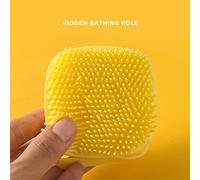Spazzola da bagno in silicone morbido con dispenser per gel doccia, corpo in silicone, esfoliante per il corpo in silicone, per uomo e donna, colore blu