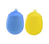 Spazzola da Bagno in Silicone per Bebè 2 Pezzi Giallo Blu