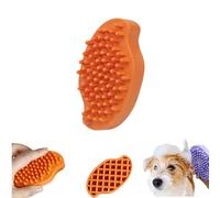 Spazzola da bagno in silicone per cani, pratico strumento per toelettatura, pulizia e massaggio, adatta per tutte le razze e cuccioli, gattini e animali di qualsiasi dimensione (arancione)