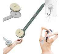 Spazzola da bagno liquida a manico lungo, spazzole lavasciuga per spugna da bagno per la schiena staccabili multifunzionali con serbatoio per gel doccia incorporato (Verde, 1 PZ)