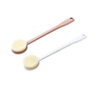 Spazzola da Bagno Manico, Doppia Faccia 2 Pezzi | Set in PP e Pet, Setole Dense e Noduli Massaggianti, per Schiena e Pelle Secca, Uso Doccia