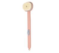 Spazzola da bagno Manico lungo Doccia Scrub per il corpo Strumento di lavaggio in plastica per donne Uomini Bambini Ideale per la pulizia della schiena Setole in nylon durevoli (Rosa)
