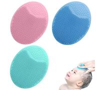 Spazzola da Bagno per Neonati,3 Pezzi Spazzola per Culla Silicone Spazzola Pulizia Spazzola e Pettine Neonato per Esfoliazione Del Viso Massaggio Pulizia Dei Pori(Blu,Verde,Rosa)
